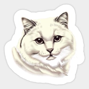 LOVELY WHITE CAT Sticker